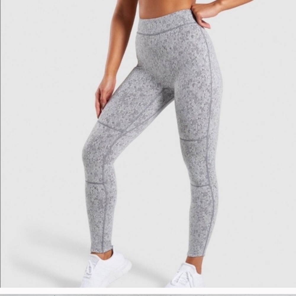 Gymshark fleur Textured Marled Gray Leggings